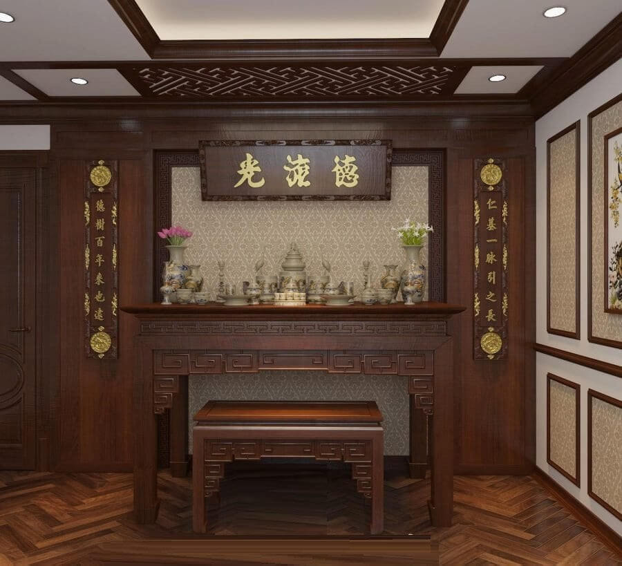 Ban Thờ Gia Tiên+Phật - Mẫu 23