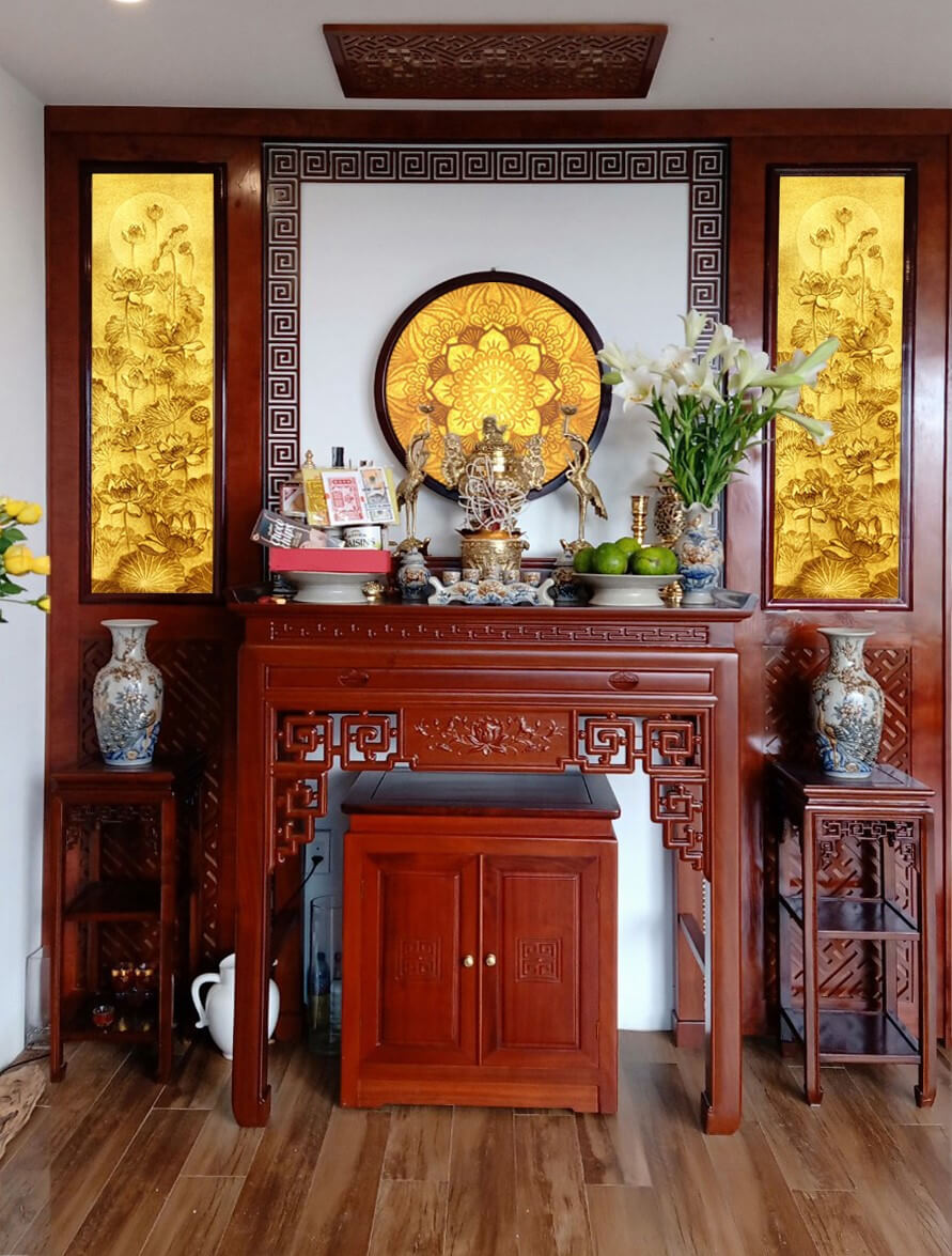 Ban Thờ Gia Tiên+Phật - Mẫu 31