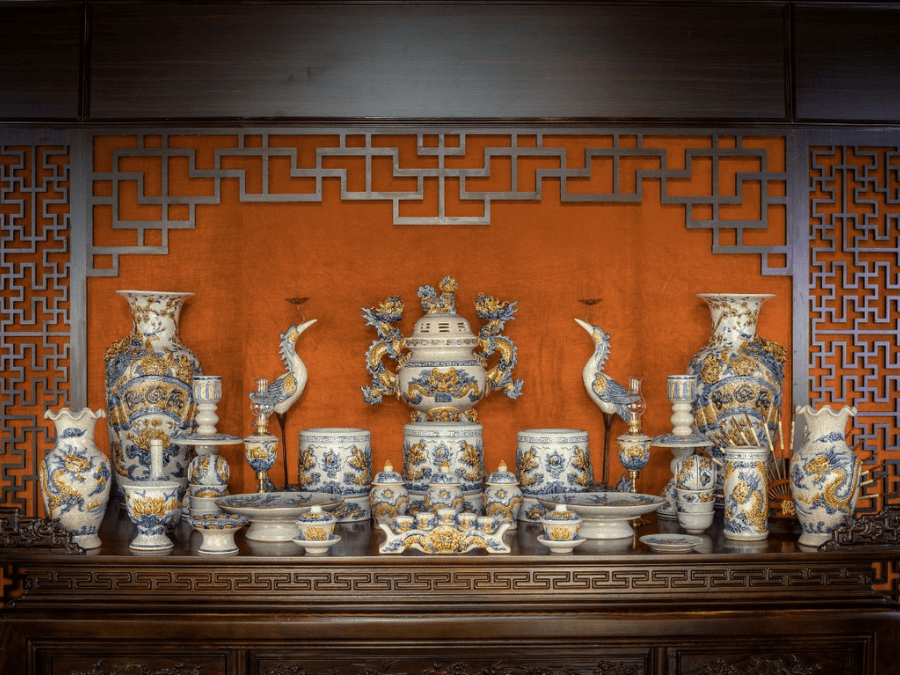 Gốm sứ men rạn đắp nổi - Bộ 02