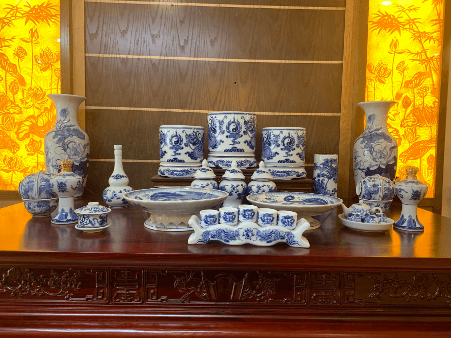 Gốm sứ men rạn đắp nổi - Bộ 06